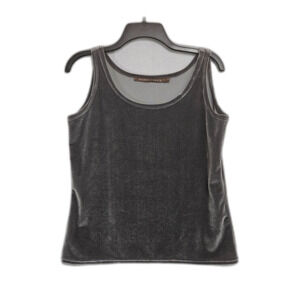 Double D Ranch Velour Tank Gray Size Small